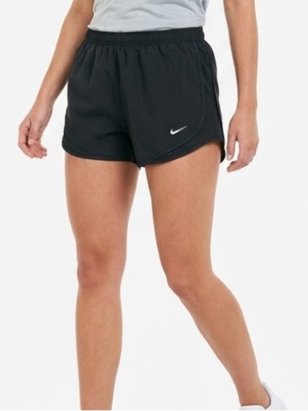 Nike Black Dri-FIT Athletic Shorts with White Swoosh
